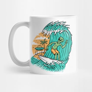 Alien Surfing Mug